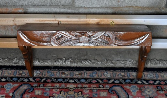 Small Carved Wooden Wall Shelf