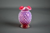 Fenton 4” H Cranberry Opalescent Hobnail Vase