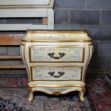 Fine Karges Furniture (Evansville, IN) Elegantly Decorated Bombe Nightstand (Lots 7, 11 & 12 Match)