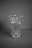 Large 12” H “Blossom” Lead Crystal Vase, Made in France