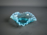 Fenton Blue Opalescent 5.5” W Hobnail Nappy Dish