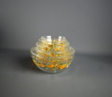 Set of Eight Imperial Glass  Sunflowers “Flower Dute” Nesting Mixing Bowls