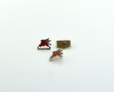 Lot of Three Lapel Pins with Winged Horse (Pegasus) Motif, “Magnolia” & “5”