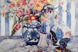 Contemporary Signed Art Print by Artist Dolly Norfleet Watson, Floral Still Life