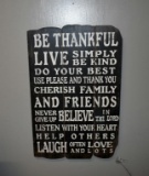 “Be Thankful” Wall Decor Plaque, 26.5” x 18” W