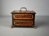 Two Drawer Jewelry Box w/ Brass Lion's Paw Feet