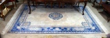 Fine Blue & Ivory Chinese Hand Knotted Rug