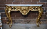 Lovely Baroque Marble Top Pier / Entry Table, Excellent Condition