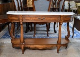 Handsome Weiman Marble Top Cherry Console / Sofa Table