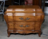 Fine Karges Furniture (Evansville, IN) Two-Drawer Walnut Bombe Nightstand