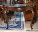 Queen Anne Style Sofa Table with Carved Basket Motif