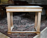 Handsome Light Finish Entry / Console Table, Fluted Columnar Legs