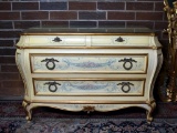 Fine Karges Furniture (Evansville, IN) Elegantly Decorated Bombe Dresser Chest (7, 11 & 12 Match)