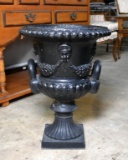 Wonderful Old Black Cast Iron Garden Urn (Lots 71 & 72 Match)