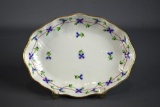 Herend Hungary Hungary Hand Painted Porcelain “Blue Garland” 7.5” W Oval Dish