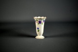 Herend Hungary Hand Painted Porcelain “Blue Garland” Small 2.5” H Scalloped Bud Vase