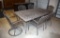Gray Metal Outdoor / Patio Table and Six Matching Chairs, Two on Swivel Bases with Seat Cushions