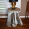 Round Pressboard Frame Side Table w/ Cloth Table Cover