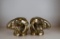 Handsome Pair of Brass Ram's Heads Bookends