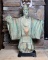 Decorative Chinese Man Ceramic Sculpture with Green Patina Finish