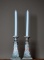 Pair of 8” H Famille Rose Porcelain Candle Sticks