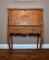 Charming Antique Oak Drop-Front Secretary with Elegant Long Cabriole Legs, One Drawer