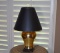 Oriental Style Brass Lamp with Black Shade