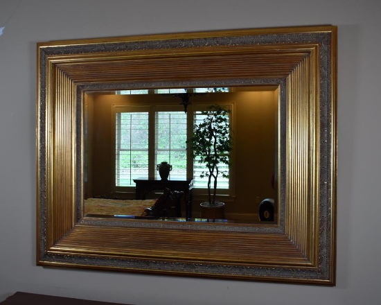 Fine Giltwood Wall Mirror over Dresser, Beveled Glass