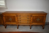 Handsome Handmade Antique Oak Sideboard Server with Bookmatched Top