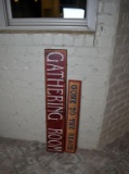 Lot of Two Decorative Wooden Signs: “Gathering Room” & “Gone to the Beach”