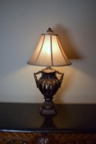 Metal 32” H Electric Lamp w/ Linen Shade