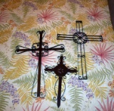 Lot of Decorative Metal Hanging Crosses