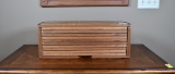 Antique 21” L Wooden Cigar Storage Box w/ Ten Trays