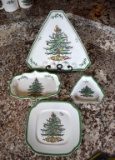 Lot of Four Spode “Christmas Tree” Serving Trays