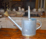Galvanized Metal & Brass 19” H Watering Can