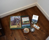 Lot of Golf Related Items: Books, Coasters, Boxed Jaguars Balls & Other