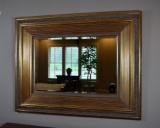 Fine Giltwood Wall Mirror over Dresser, Beveled Glass