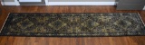 Gorgeous Capel 100% Wool “Antique Hook” Black & Sage Indo-Persian Runner