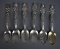 Six City of Chicago Sterling Silver Souvenir Spoons, 167 g