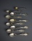 Nine Massachusetts Sterling Silver Souvenir Spoons, 222 g