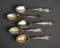 Five Ohio Sterling Silver Souvenir Spoons, 114 g