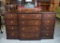 Antique Edwardian Mahogany Sideboard w/ Butler's Secretary, Brass Top Rail