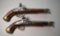 Pair Late 18th-Early 19th C. Tower London – George Rex English Flintlock Matched Military Pistols