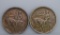 Two Circulated 1925 Stone Mountain Commemorative Silver Half Dollars