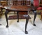 Elaborately Carved Mahogany 19th C. Gateleg Drop Leaf Game Table, Ball & Claw Feet