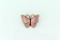 Vintage Norway Sterling Silver & Pink Guilloche Enamel Butterfly Pin, 1”