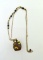 Les Bernard Inc. Gold Filled & Bead 28” Necklace and Cloisonne Pendant, 1.25”