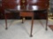 Antique Gateleg Drop Leaf Mahogany Dining Table, Pad Feet on Brass Casters