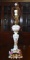 Impressive Vintage Rococo Style Hand Painted Ceramic Table Lamp, 40”