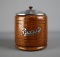 Vintage Wooden 7” H Biscuit Barrel w/ Ceramic Liner